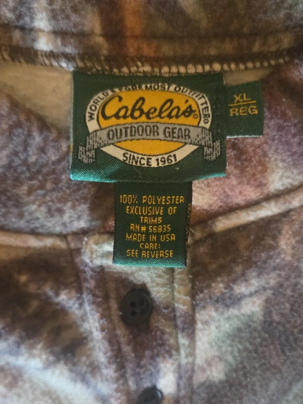 Cabela's Men's Camouflage Pullover Shirt Jacket - Brown Green Tan